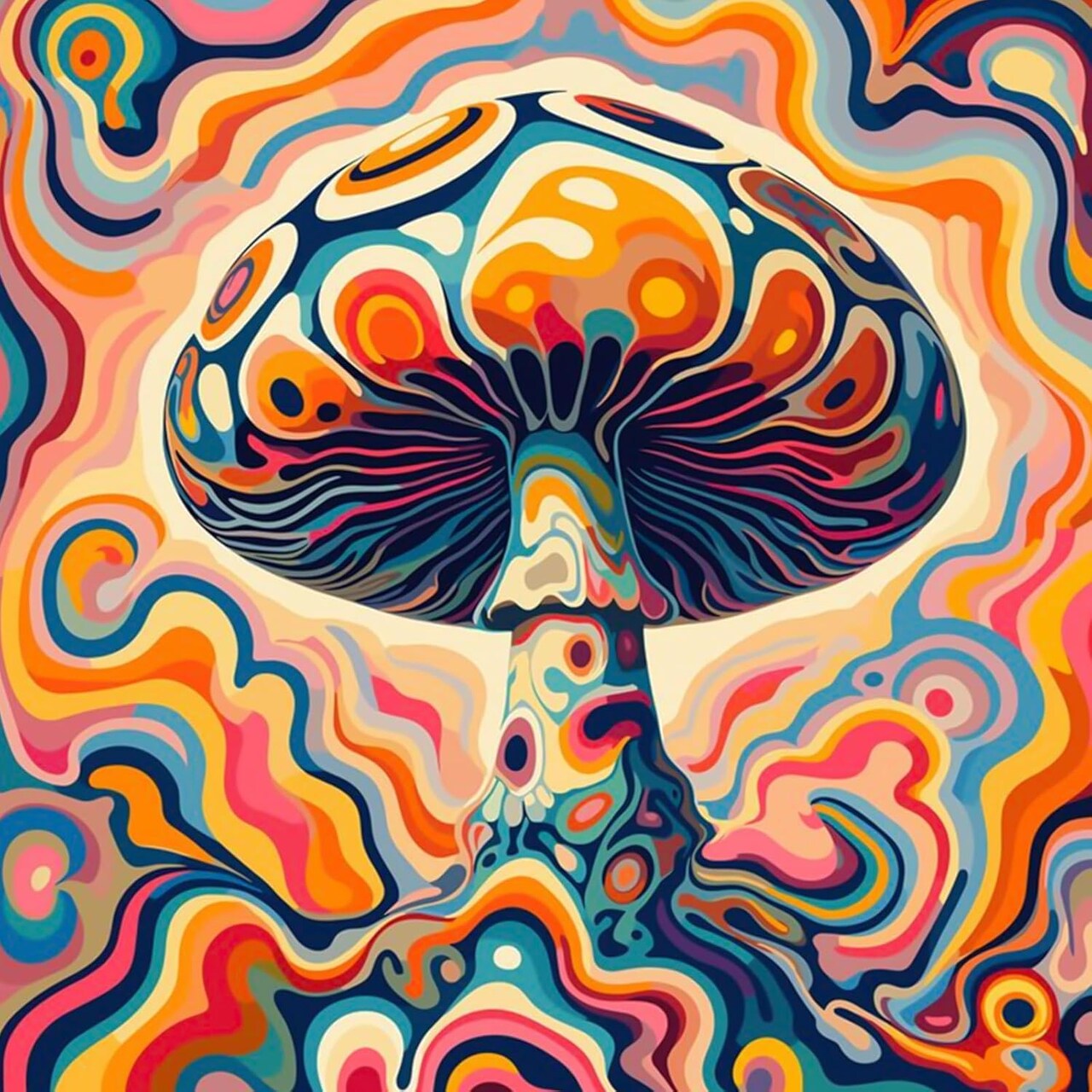 Mushroom Diamond Painting Kit for Adults – DIY 5D Full Drill Round Diamond Art Canvas, 12×12 Inch Painting Kit for Beginners, Home Wall Decor & Gifts
